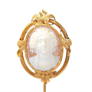 19th Century Elegance: Victorian Cameo Stick Pin